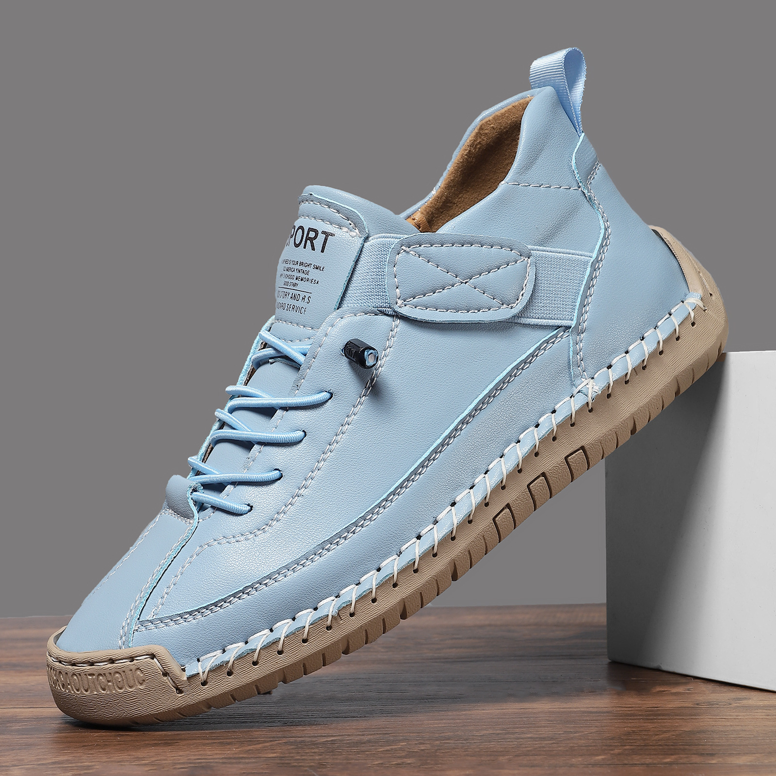 男士中筒馬丁靴戶外休閒工作服縫製男士鞋