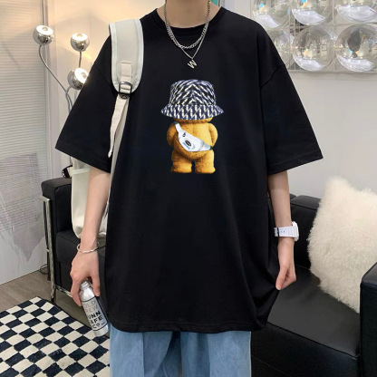 T-Shirt Men's Pure Cotton Half Sleeve Top Base Shirt