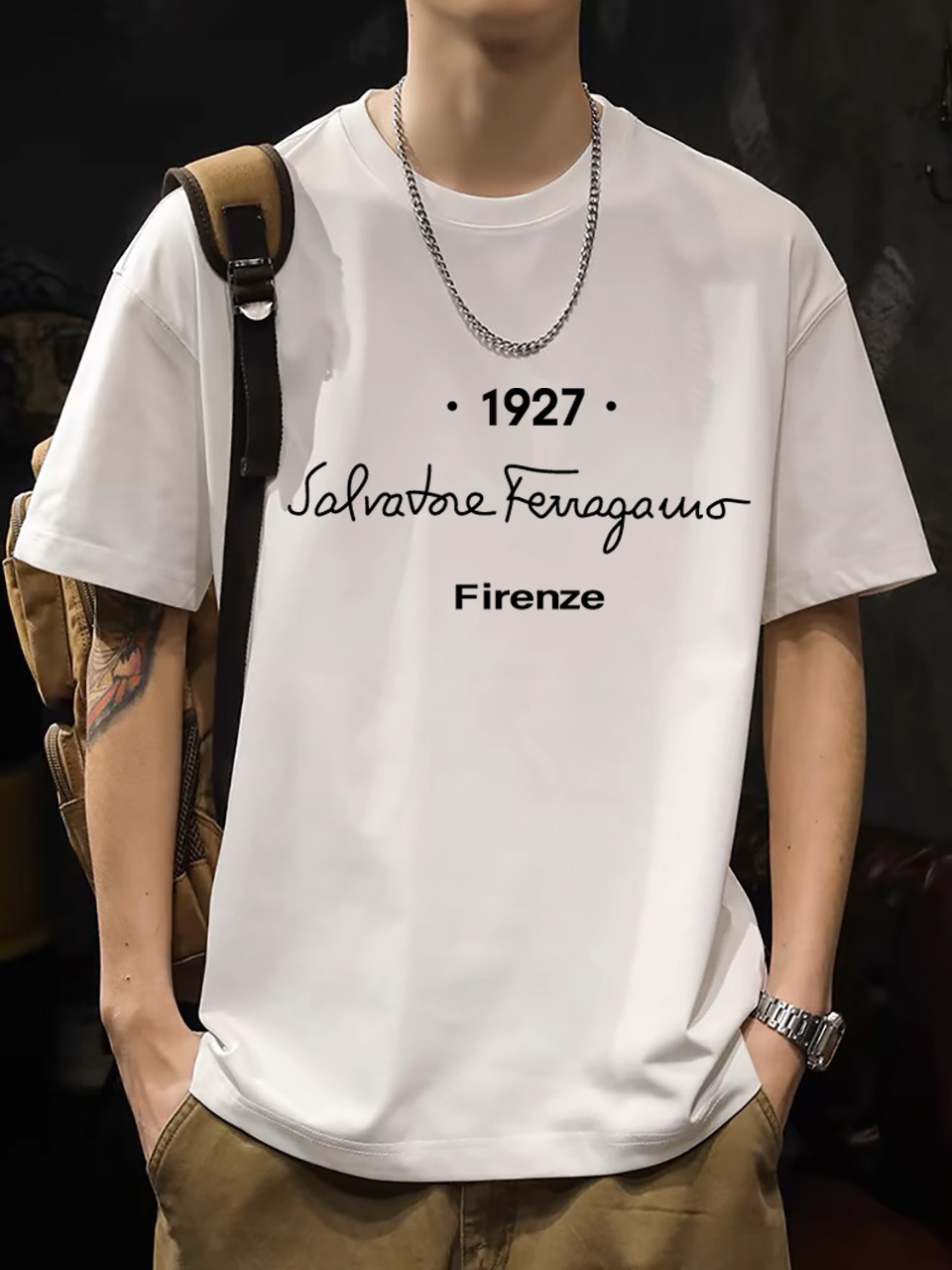 2025 New Korean Style Men's T-Shirt – 200G Premium Cotton Short Sleeve (White)