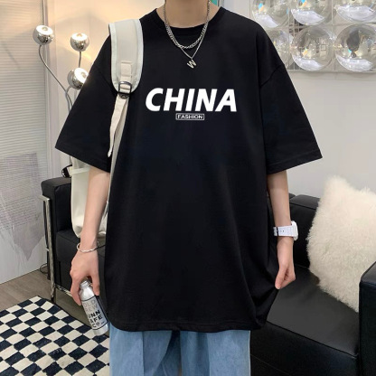 T-Shirt Men's Pure Cotton Half Sleeve Top Base Shirt