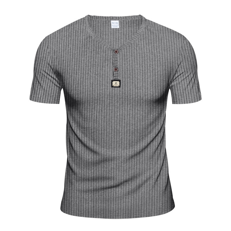 Jacquard Ribbed Henley Shirt – Luxury Breathable Men’s Top