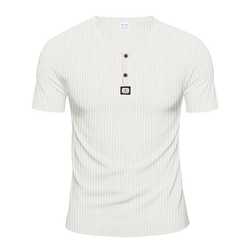 Jacquard Ribbed Henley Shirt – Luxury Breathable Men’s Top