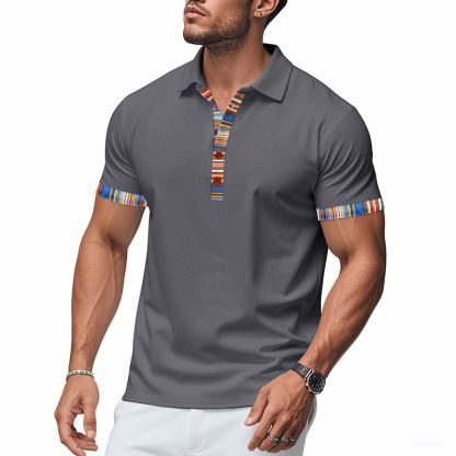 Men's Stretch High Neck Tee – Breathable Slim Fit Summer Shirt