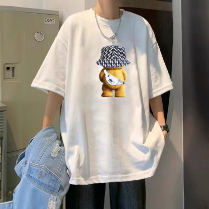 T-Shirt Men's Pure Cotton Half Sleeve Top Base Shirt