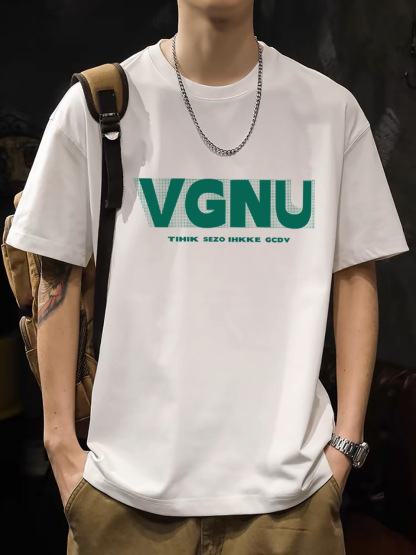 2025 New Korean Style Men's T-Shirt – 200G Premium Cotton Short Sleeve (White)