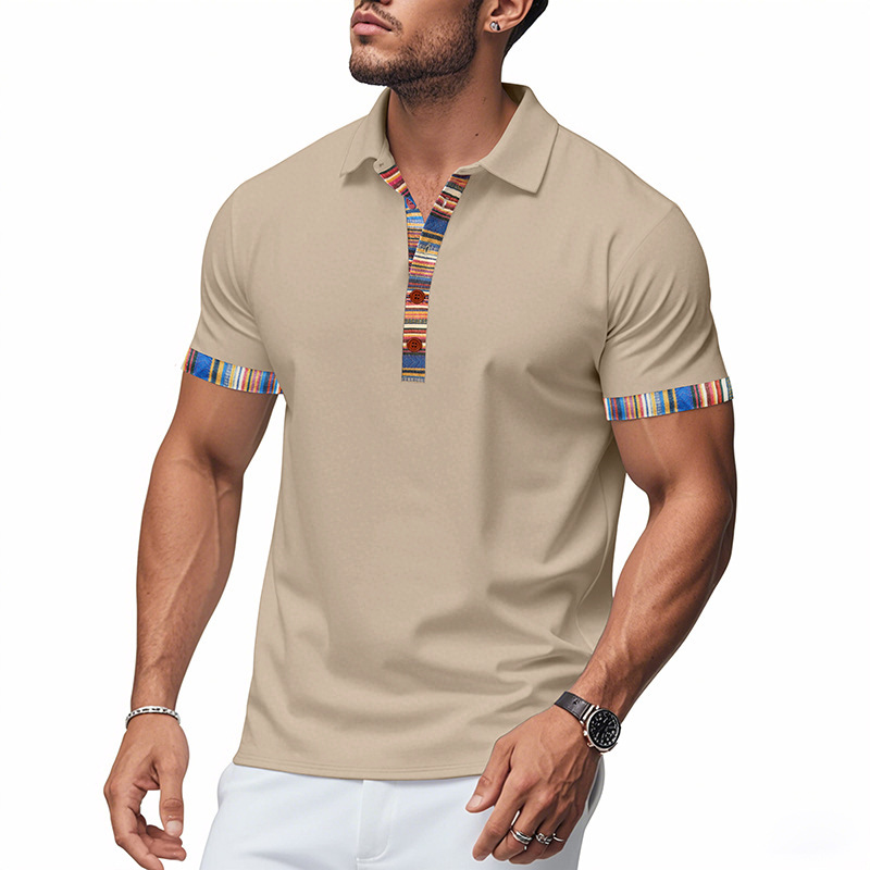 Men's Stretch High Neck Tee – Breathable Slim Fit Summer Shirt