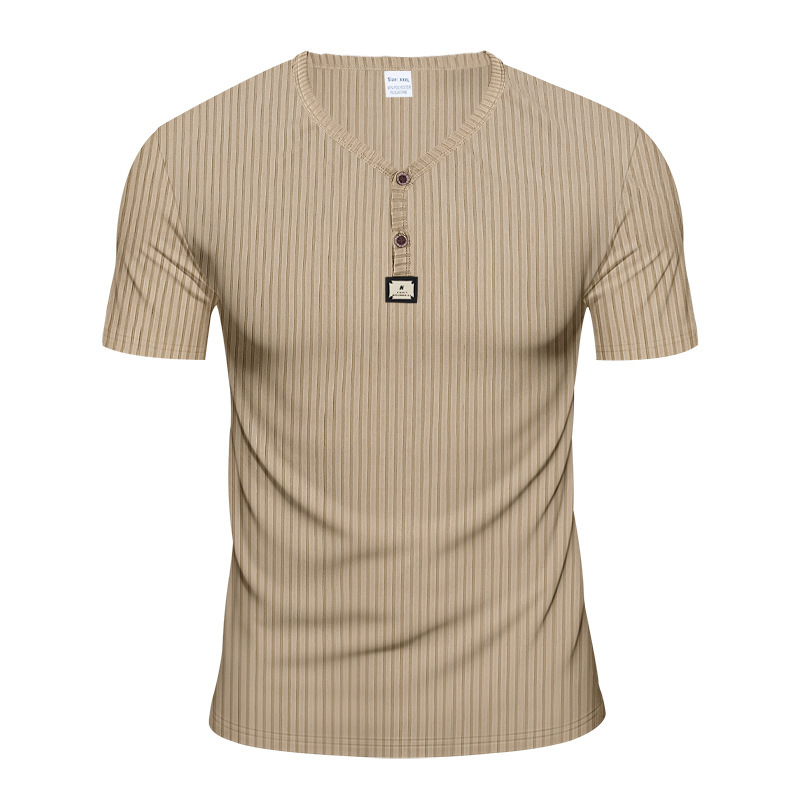 Jacquard Ribbed Henley Shirt – Luxury Breathable Men’s Top