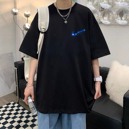 T-Shirt Men's Pure Cotton Half Sleeve Top Base Shirt