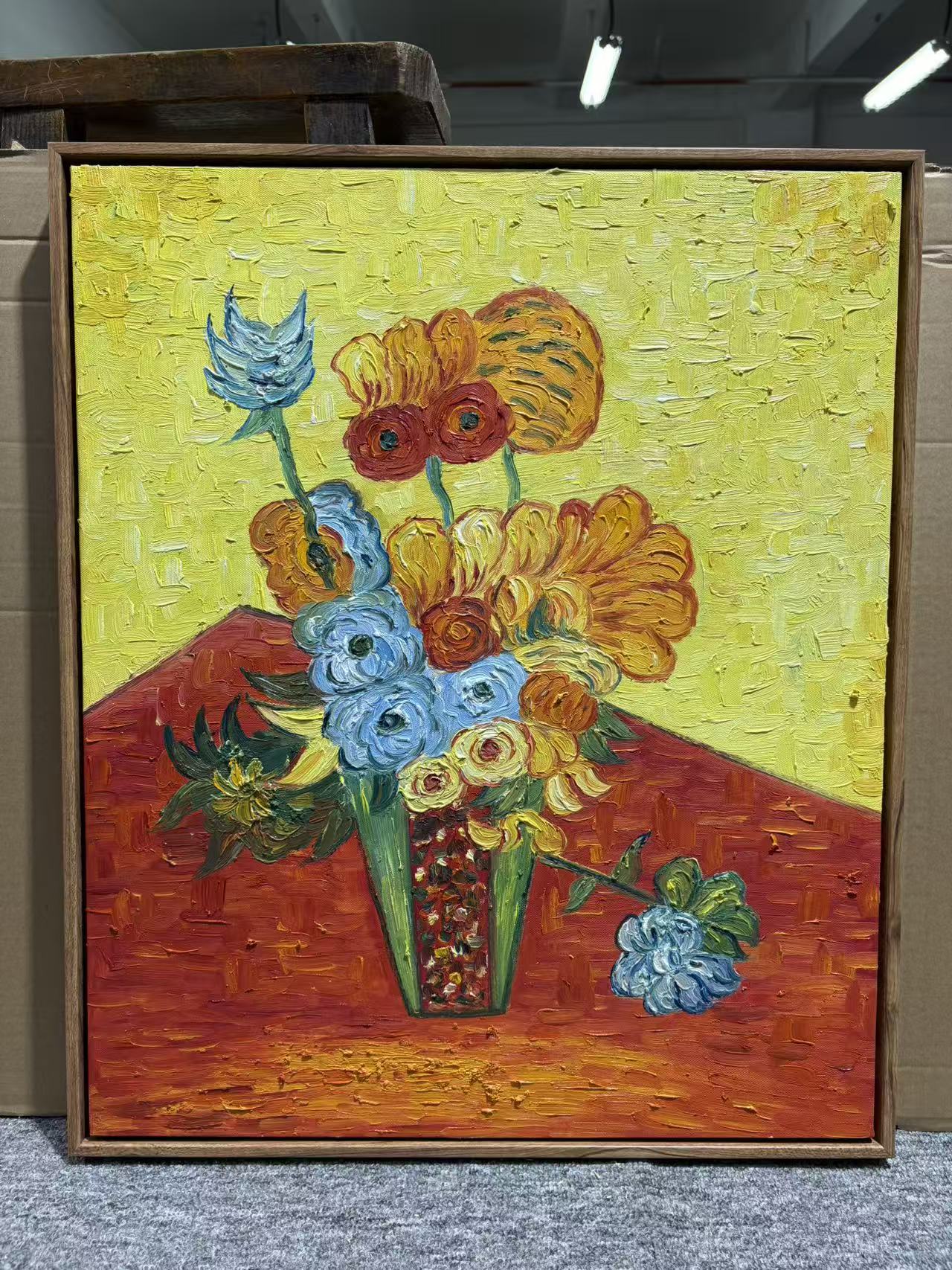 Fiery Bouquet on Crimson Table