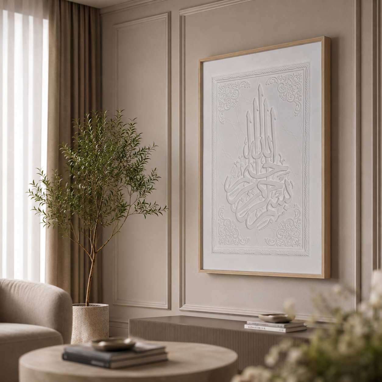 Painting Matters - Allah Ivory Relief Calligraphy