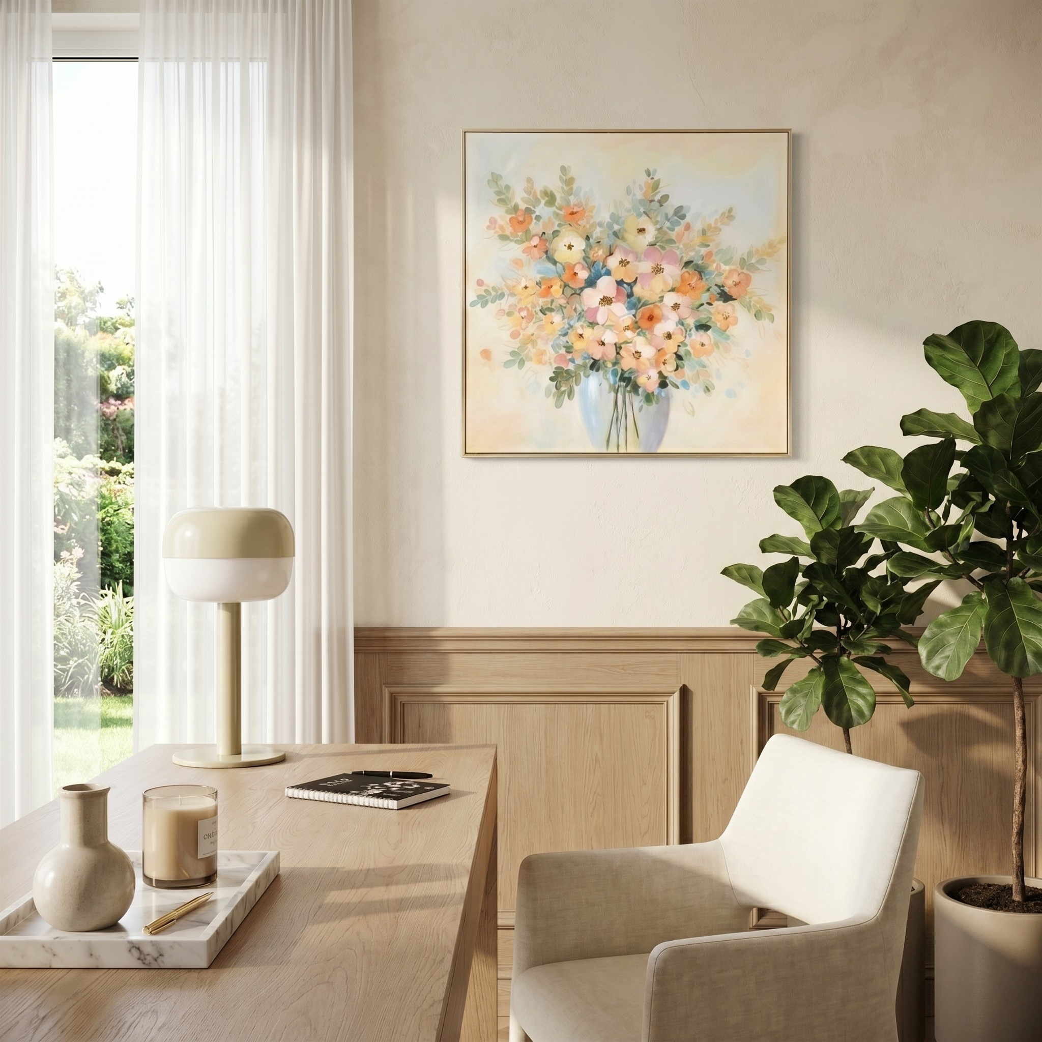 Amber Mist Bouquet: 70x70cm