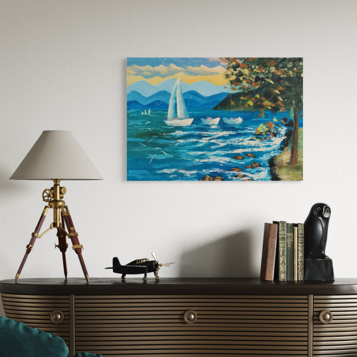 Azure Sailboat Coast