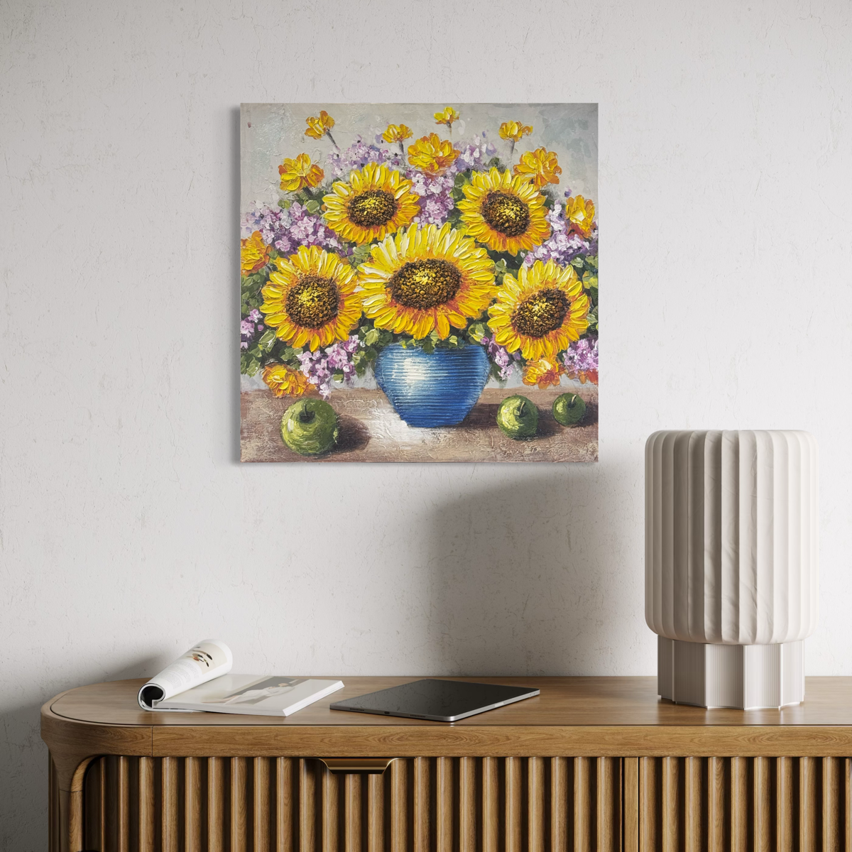 Blue Vase Sunflower