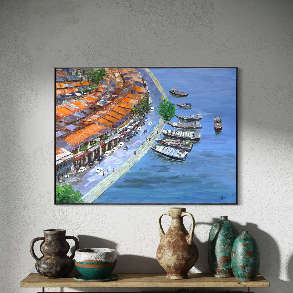 Streets of Singapore: Boat Quay - 80x60cm