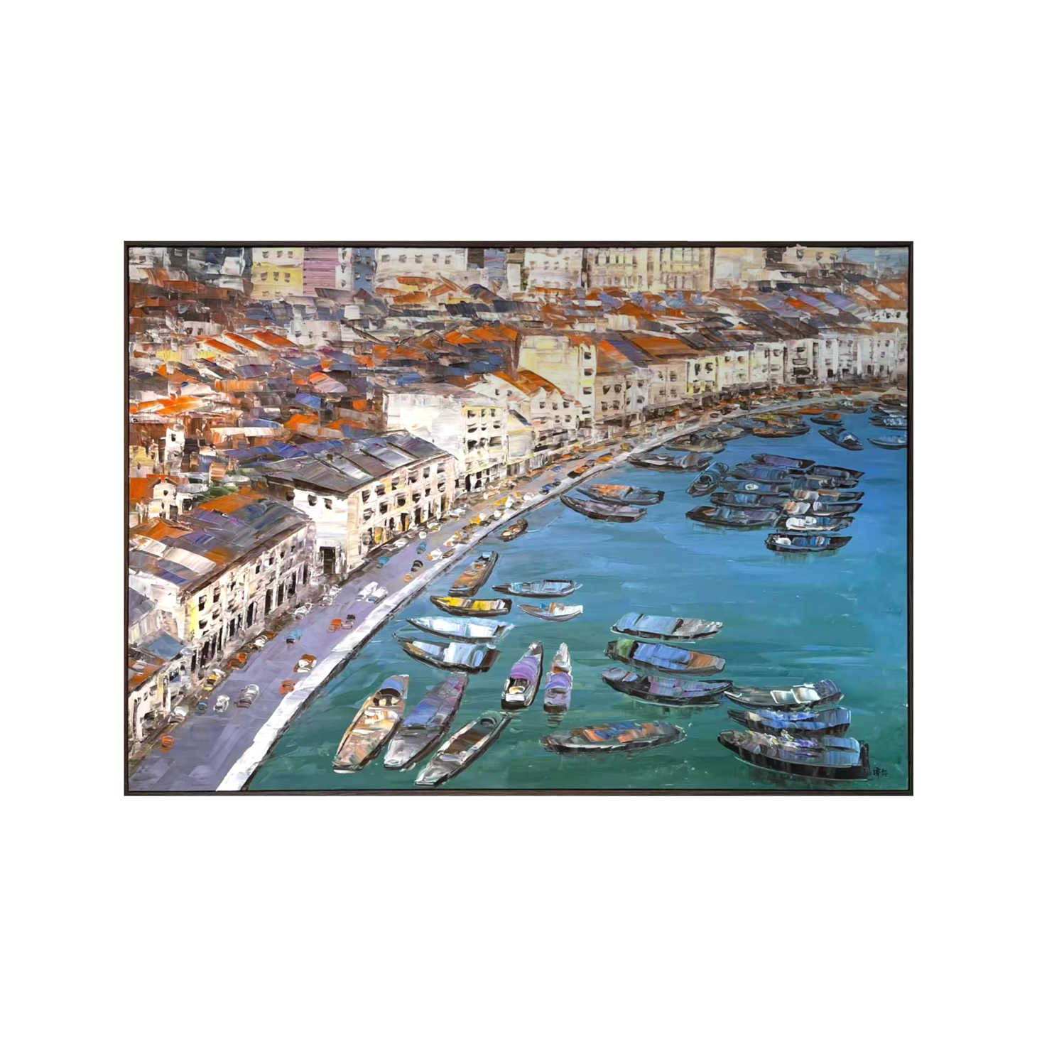 Streets of Singapore: Boat Quay Ride - 120x90cm