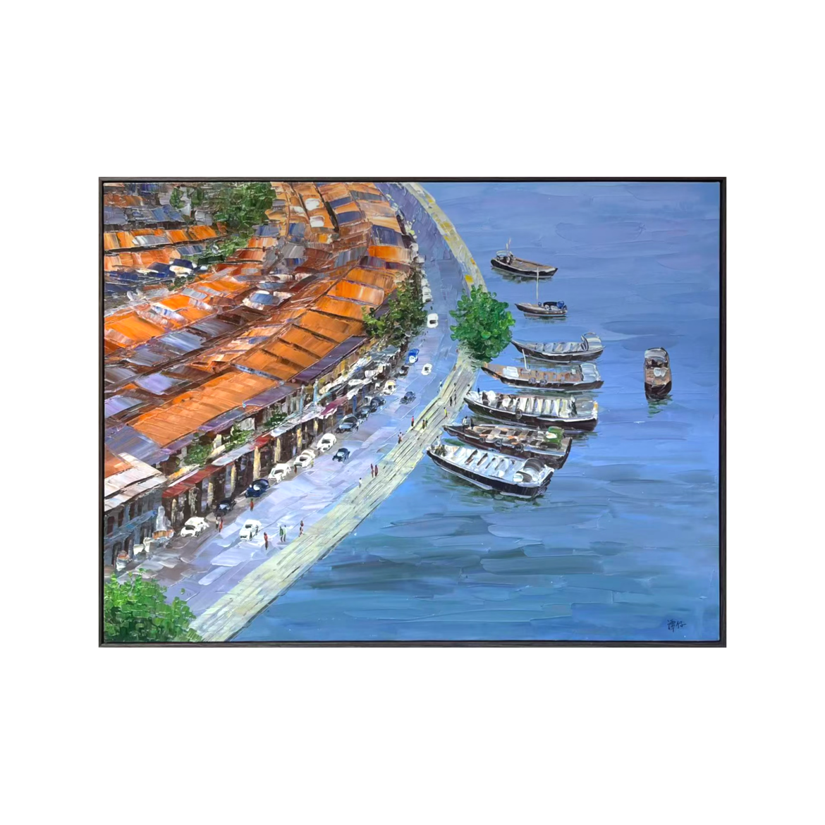 Streets of Singapore: Boat Quay - 80x60cm