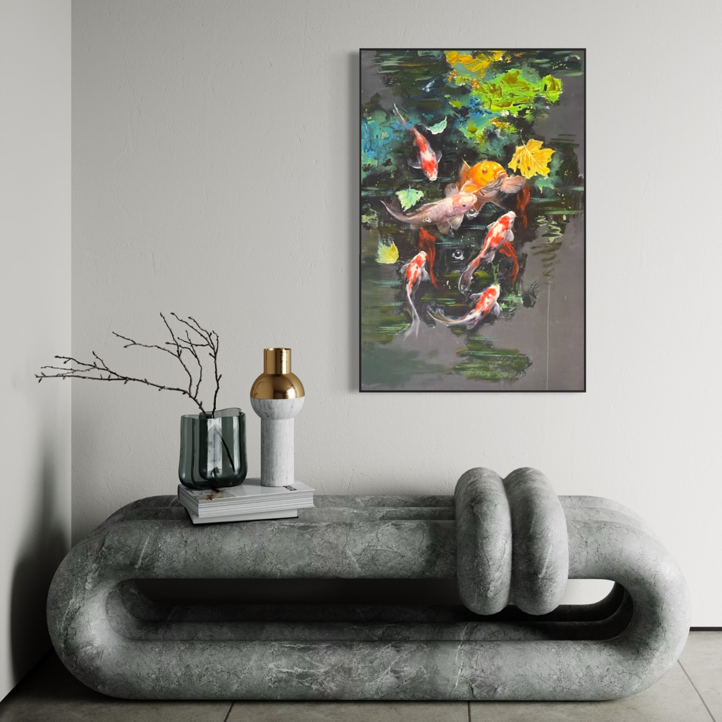 Emerald Teal Koi Dreams - 1