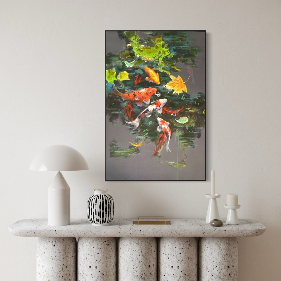 Painting Matters - Emerald Teal Koi Dreams - 3
