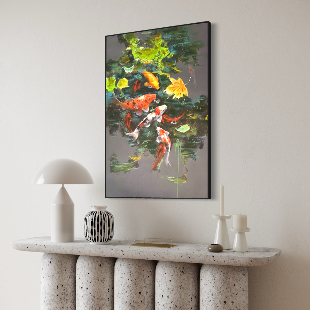 Painting Matters - Emerald Teal Koi Dreams - 3