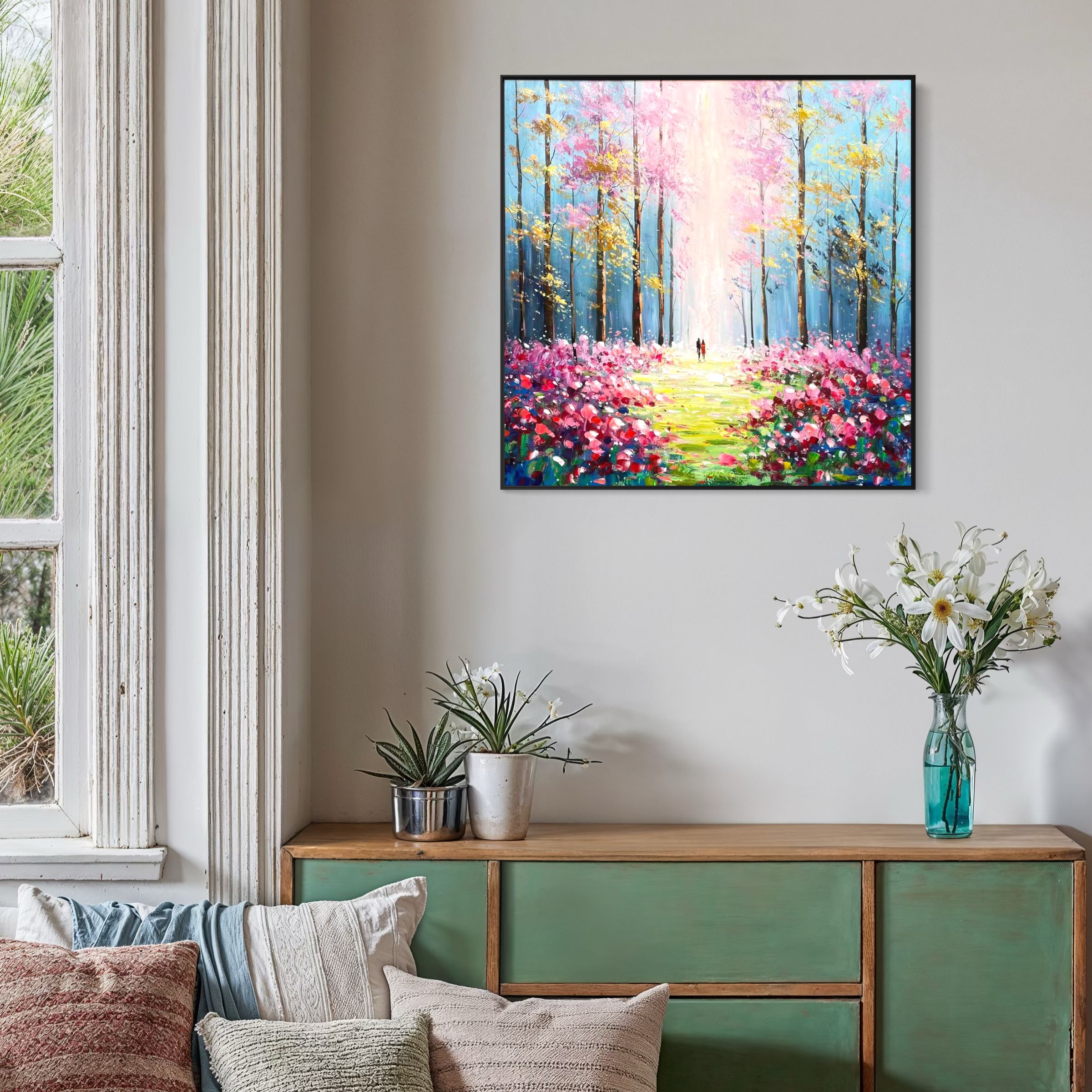 Ethereal Forest Light: Walking Ahead