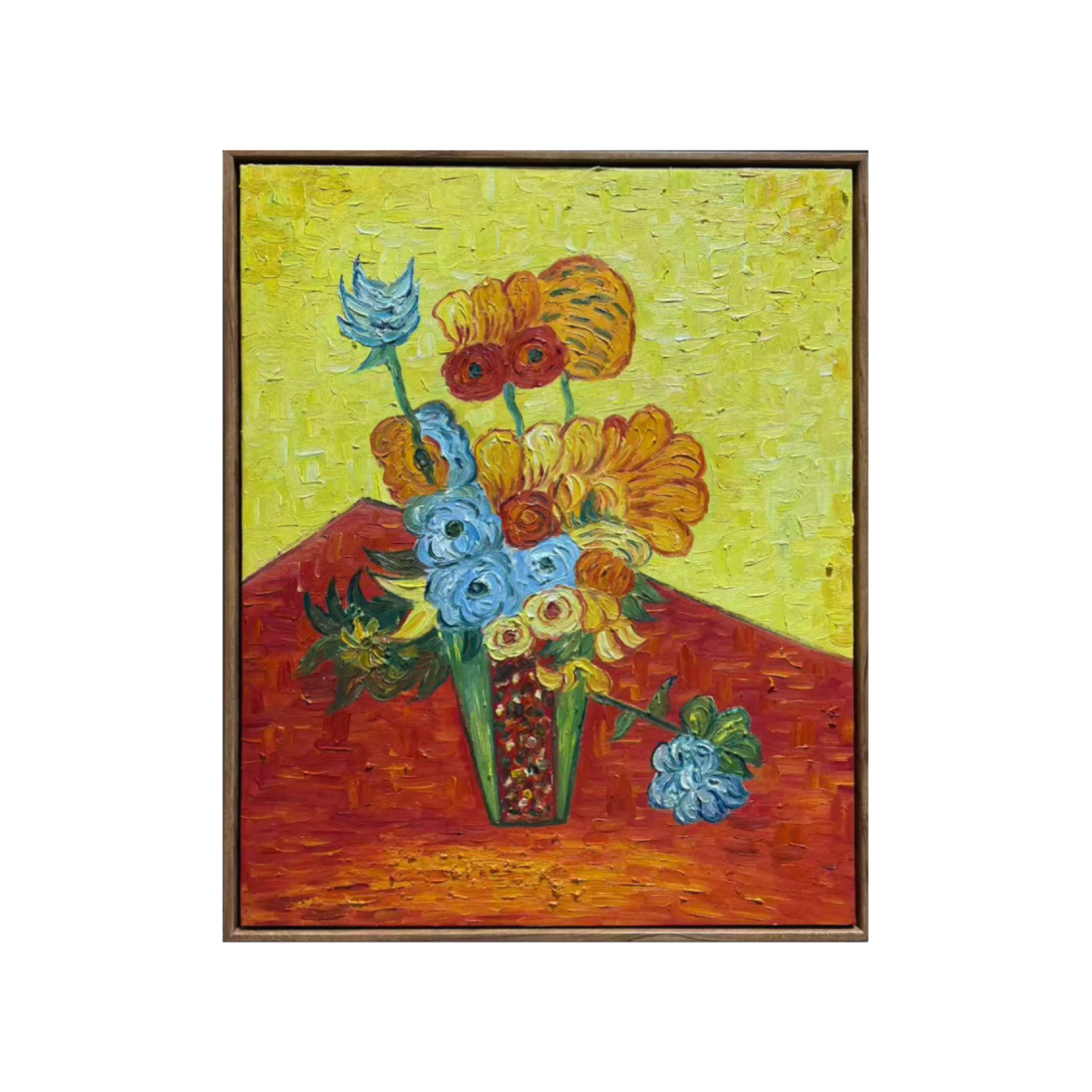 Fiery Bouquet on Crimson Table
