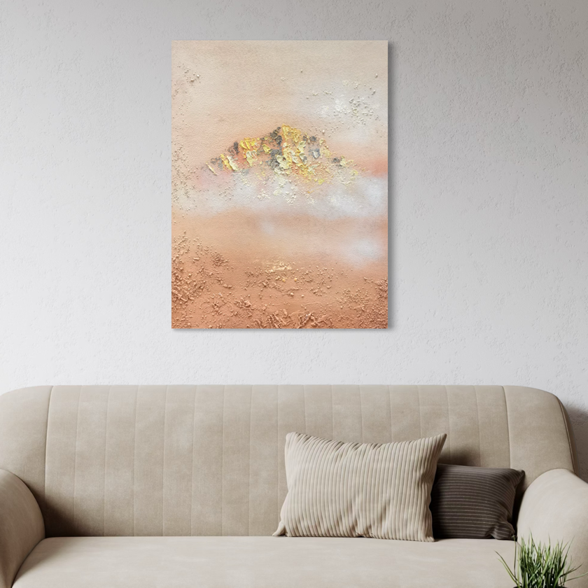Golden Mist Mountain - Muted Amber