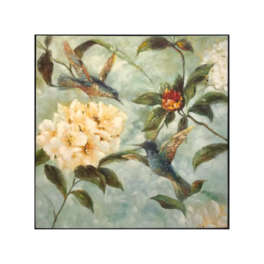 Hummingbird Among Hydrangeas