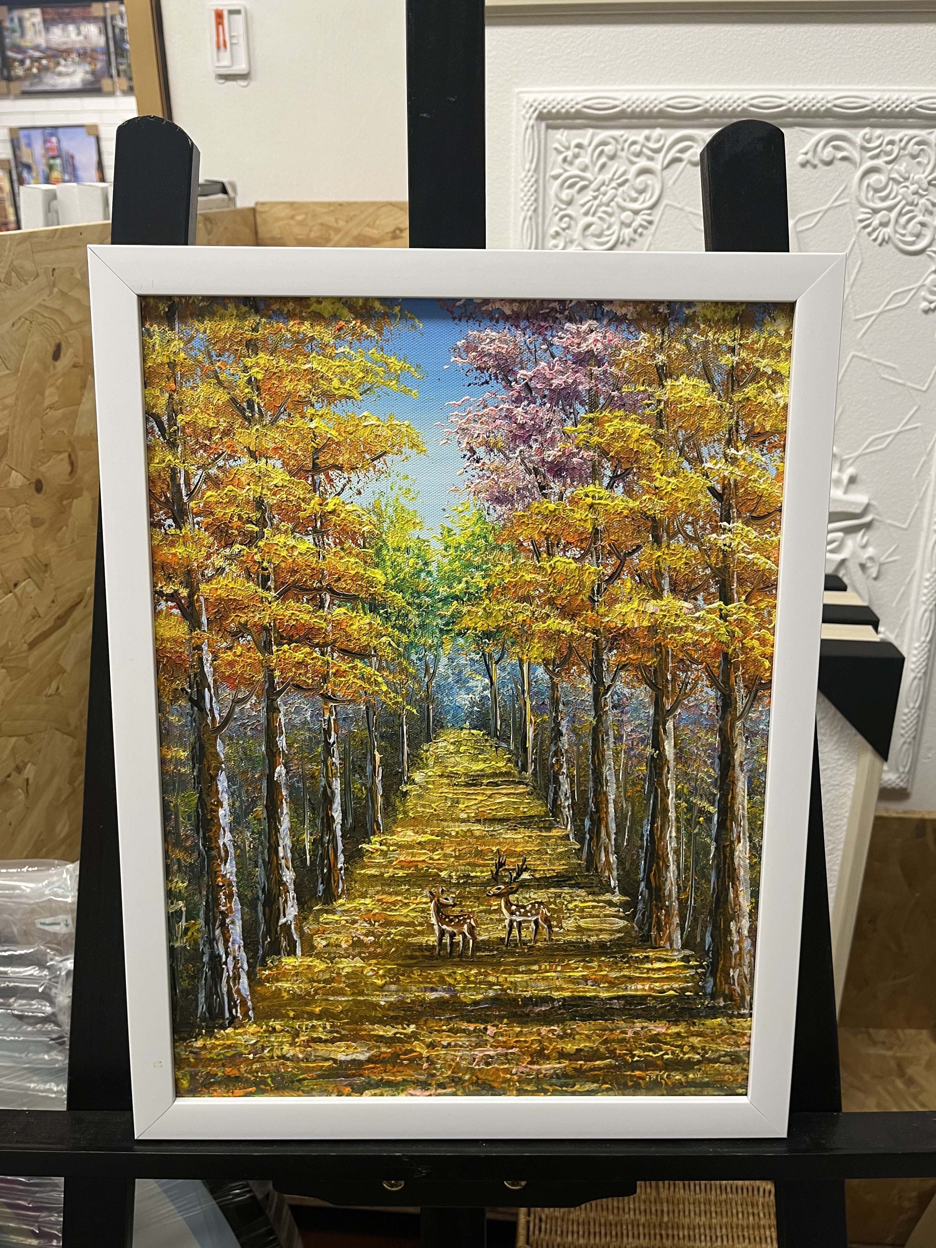 Autumn Avenue of Deer