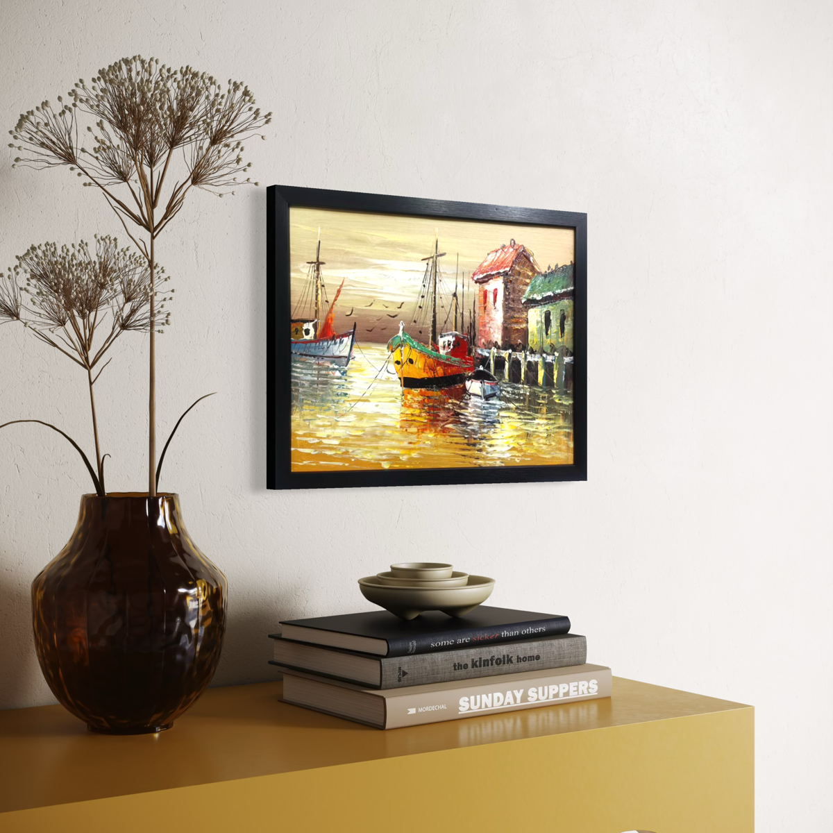 Painting Matters - Moored Amber Boat - 1