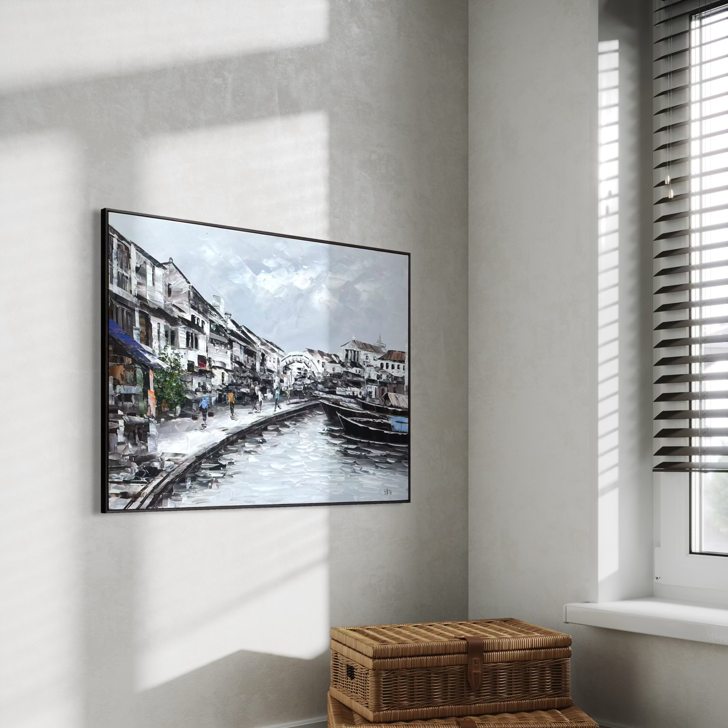 Streets of Singapore: Singapore River - 50x70cm