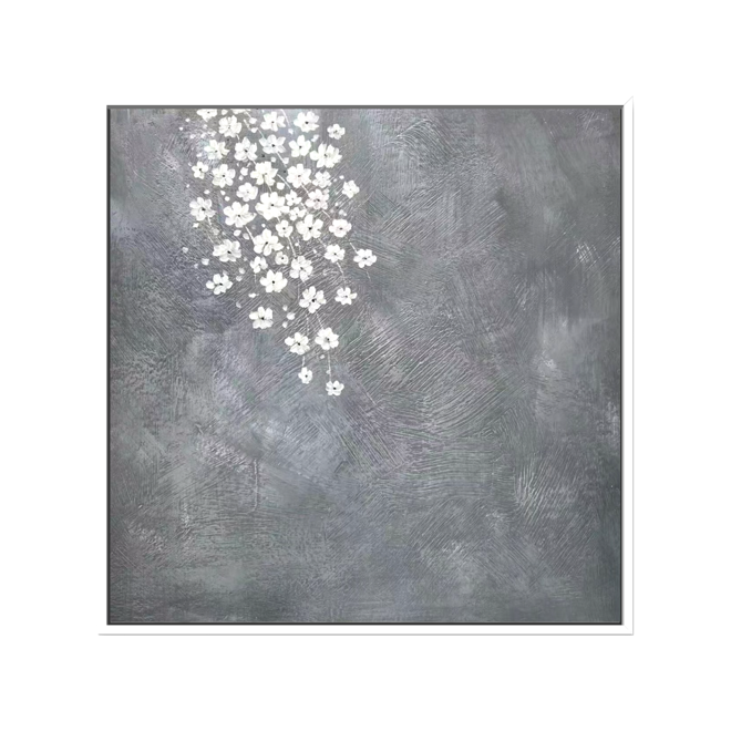 Silver Petals - 70x70cm
