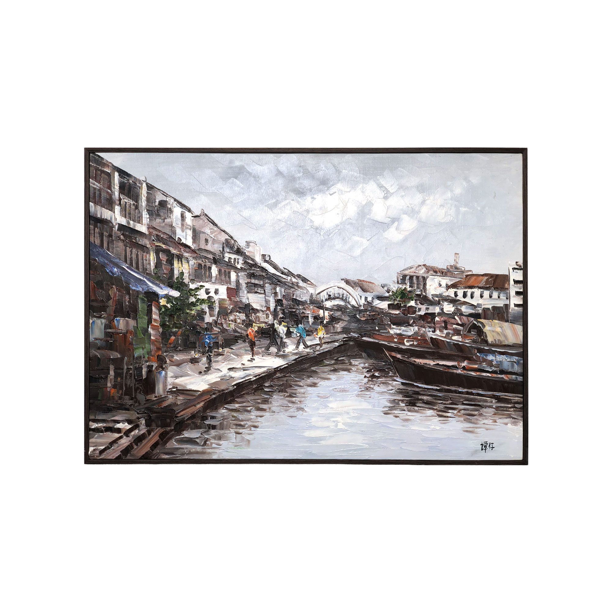Streets of Singapore: Singapore River - 70x50cm