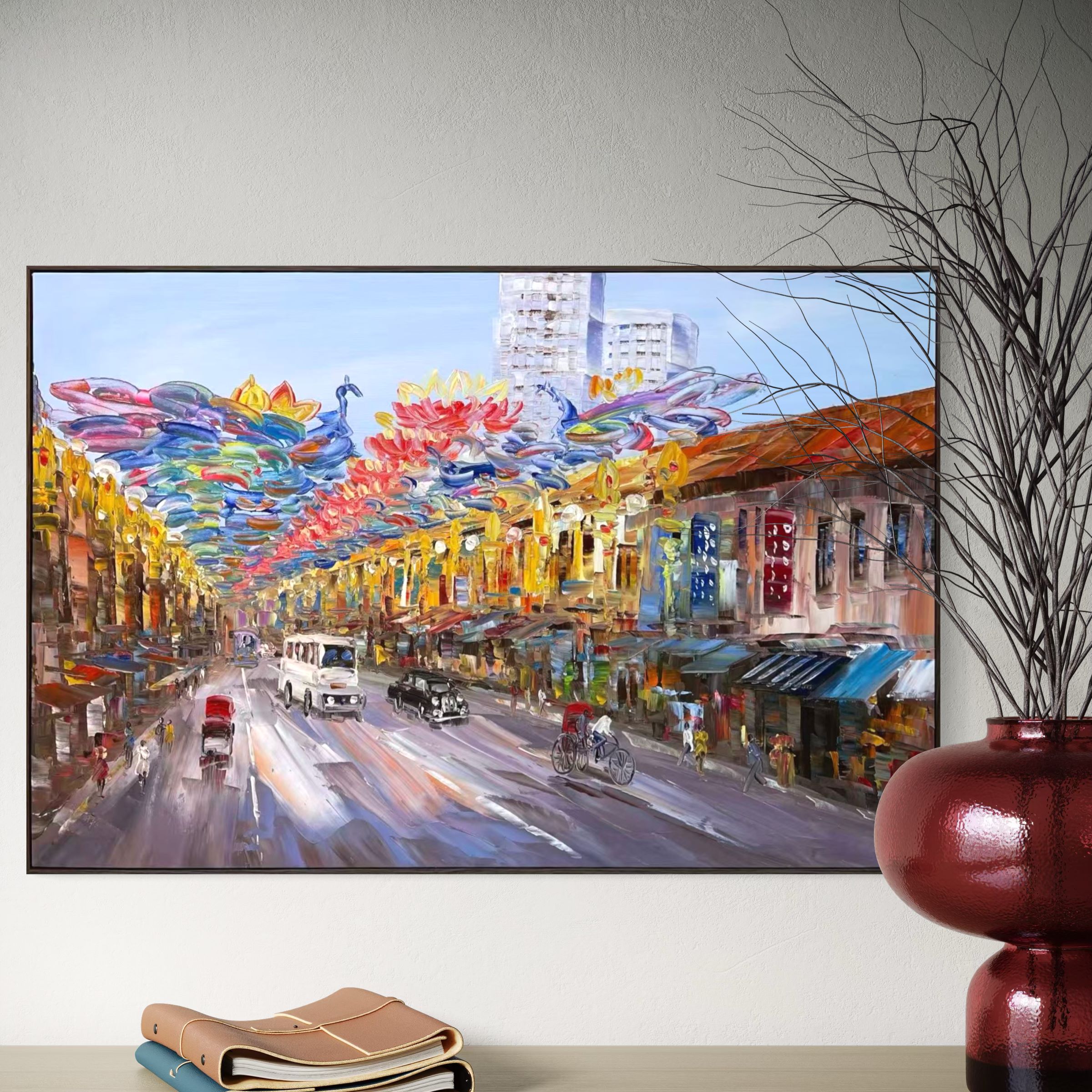 Streets of Singapore: South Bridge Road - 90x60cm