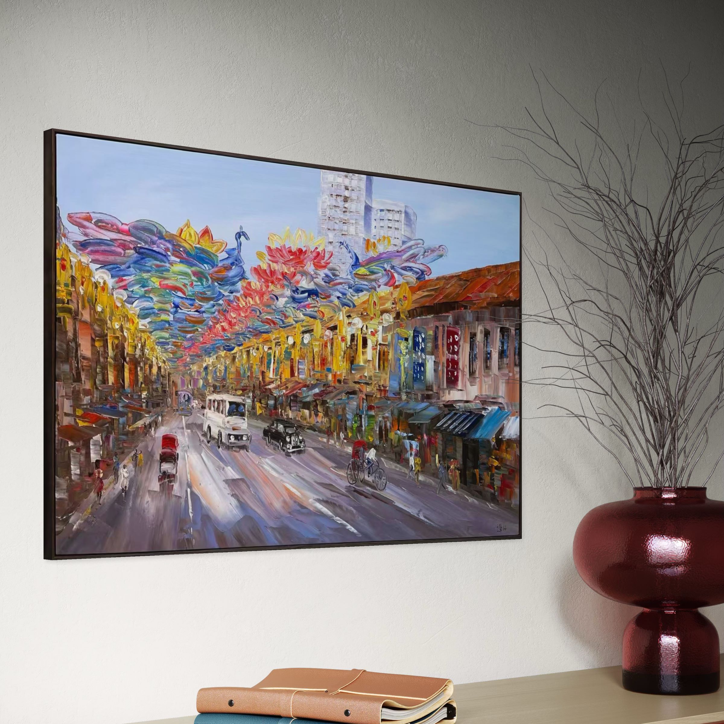 Streets of Singapore: South Bridge Road - 90x60cm