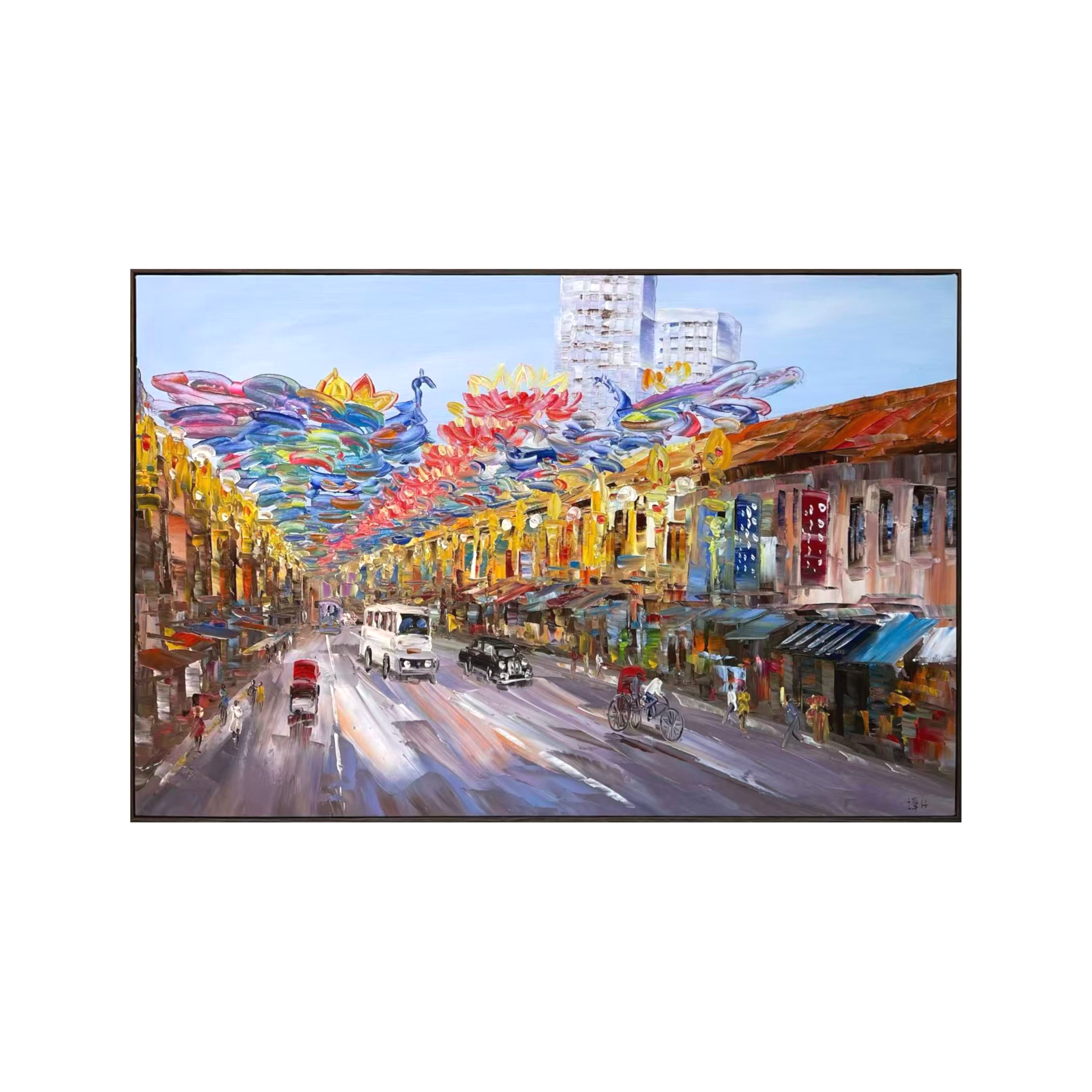 Streets of Singapore: South Bridge Road - 90x60cm