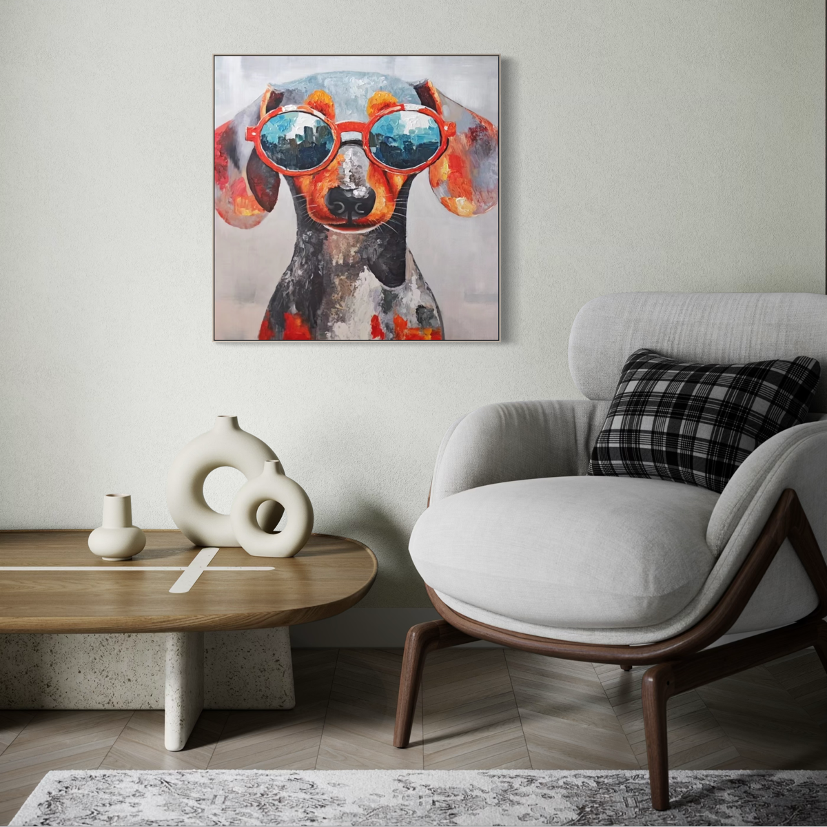 Stylish Dachshund - 70x70cm