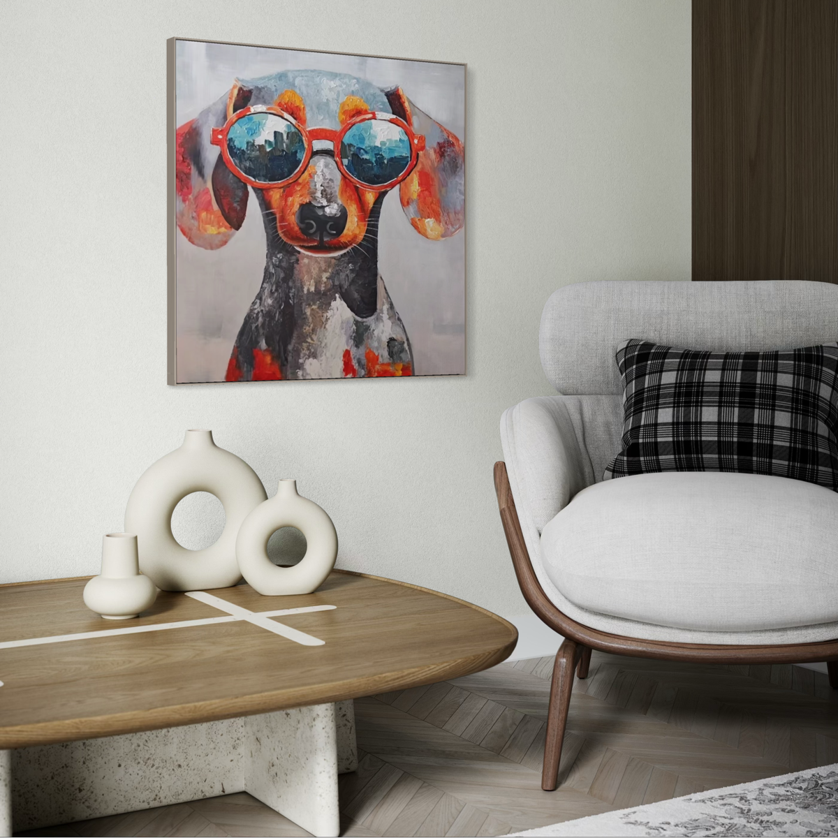 Stylish Dachshund - 70x70cm