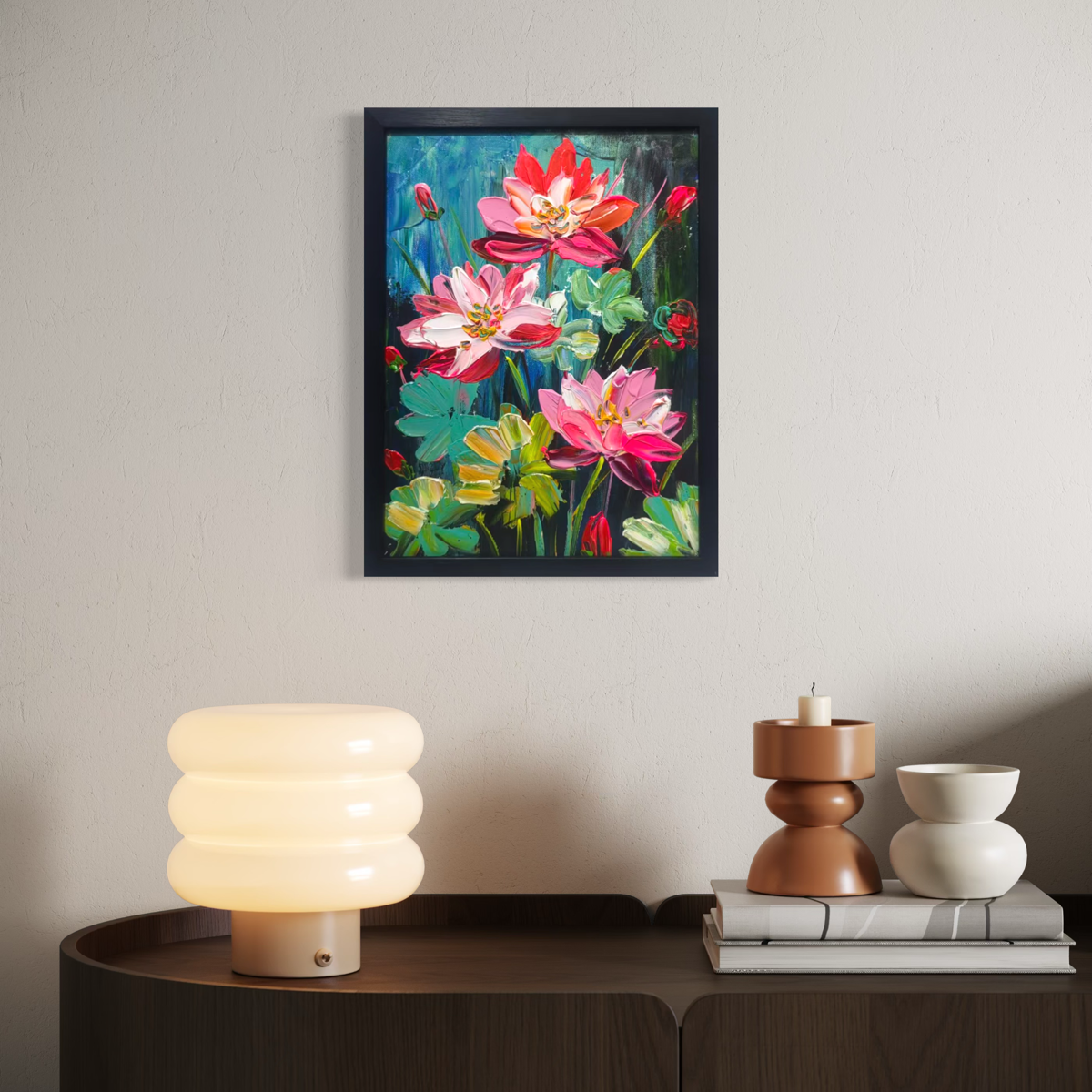 Summer Lotus Rhythms: Radiant Red