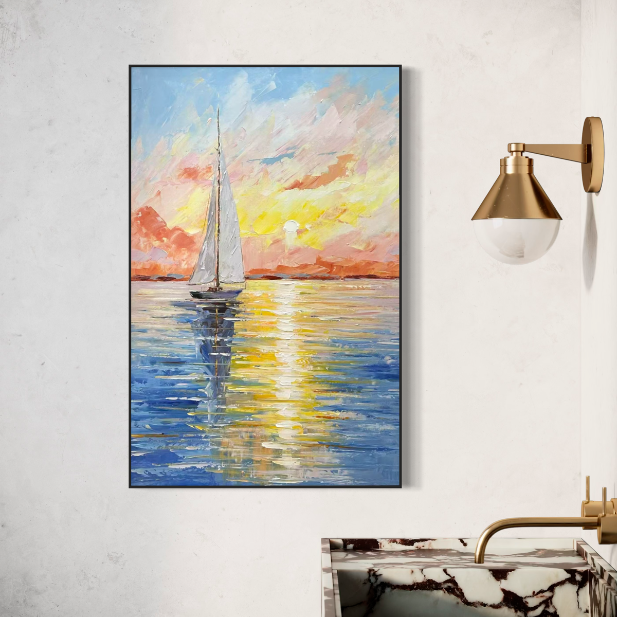 Painting Matters - Sunset Sailboat Drift