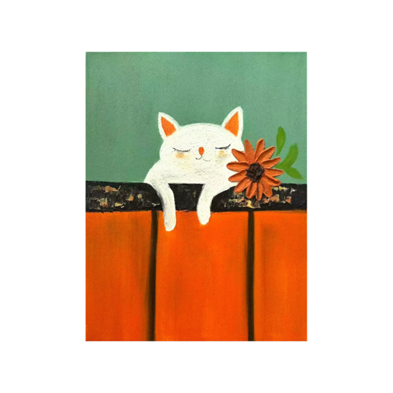 Sweet Slumber - White Kitten