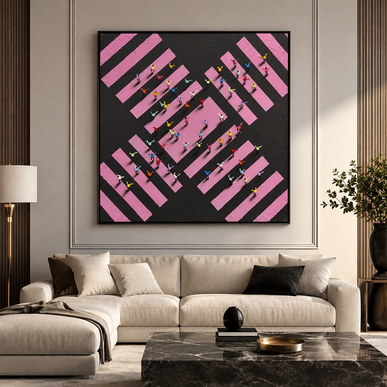 Tiny People: Black-PInk Crosswalk X