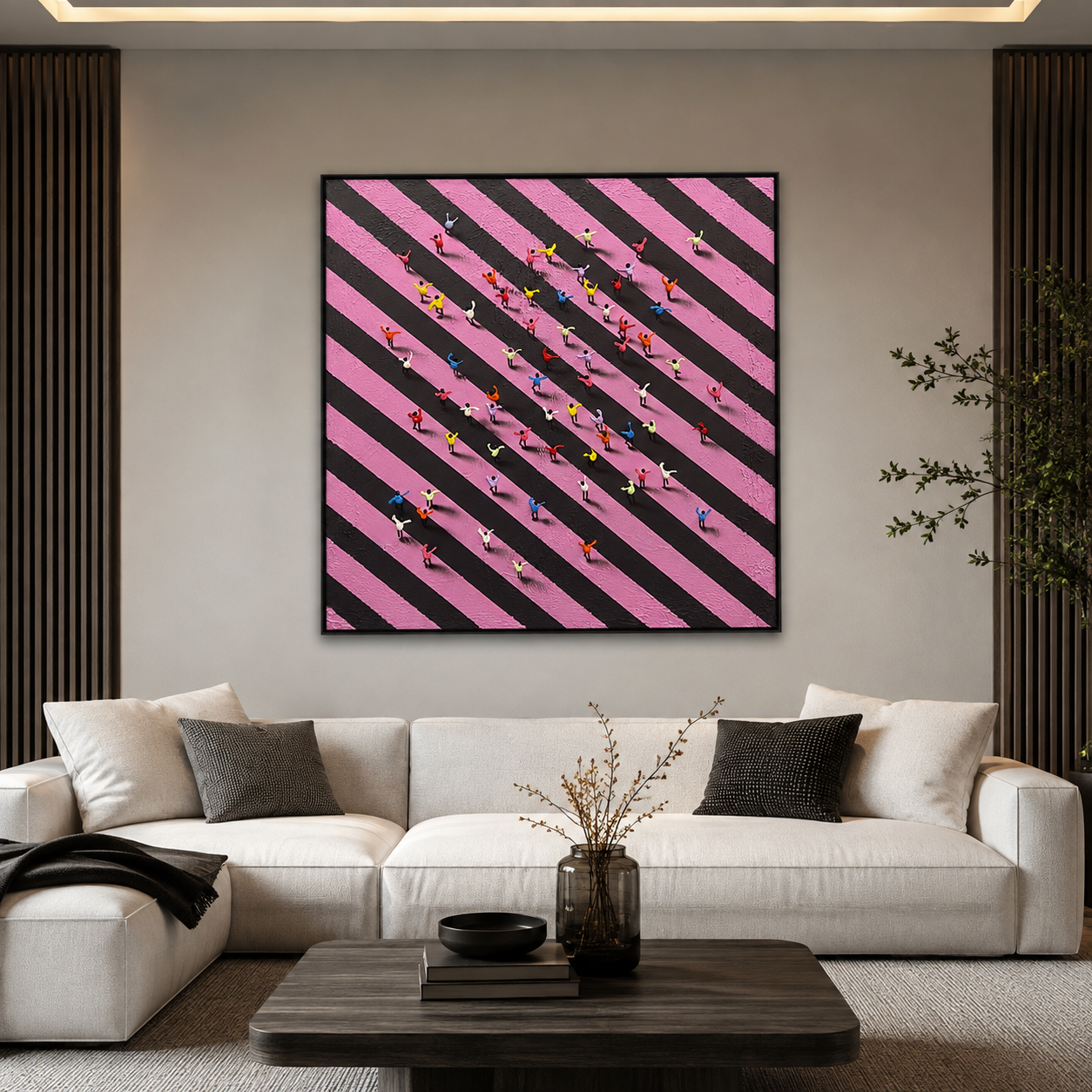 Tiny People: Black-PInk Diagonal Drift Band