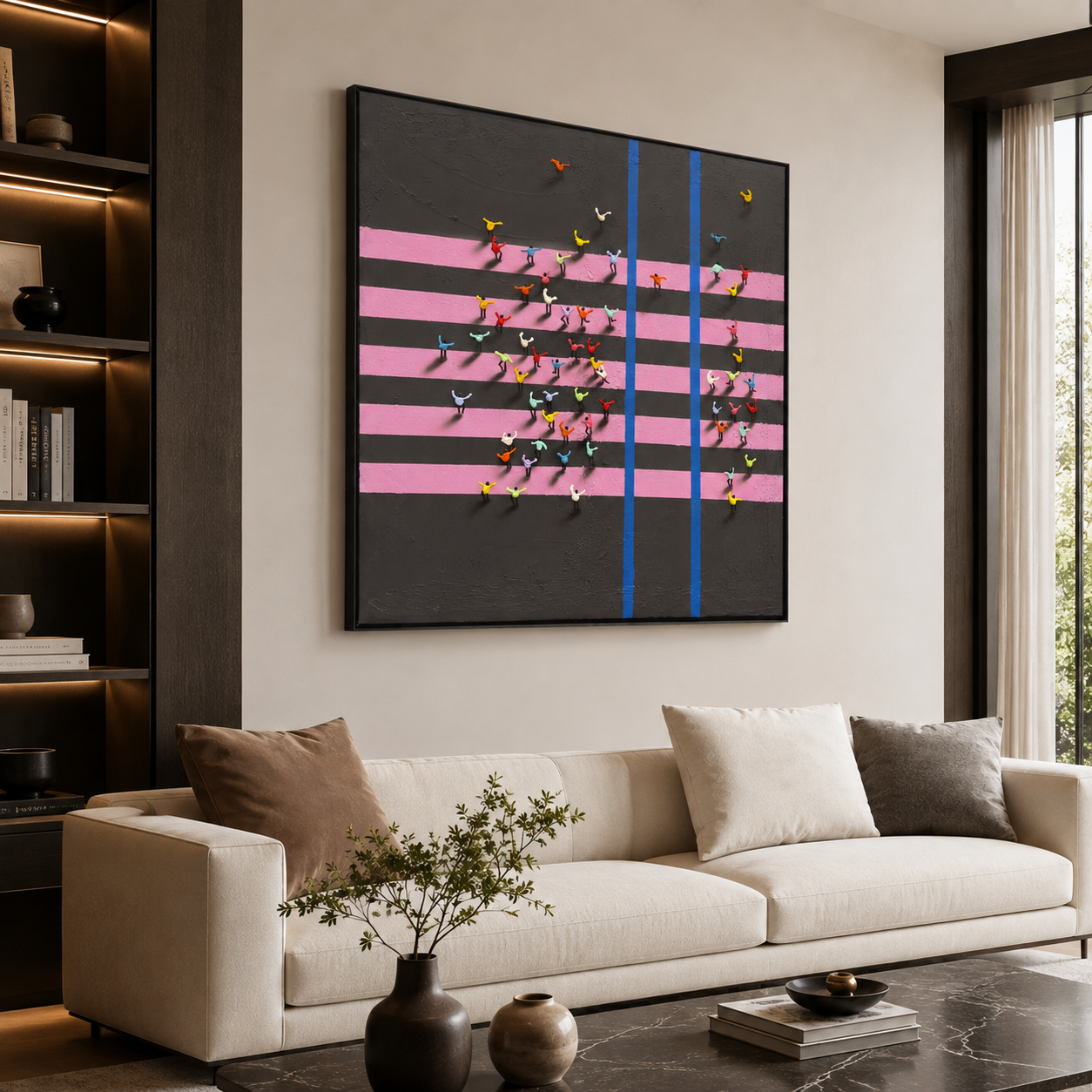 Tiny People: Black-Pink Line Crossing