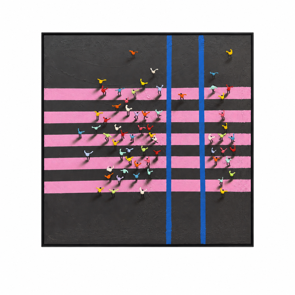 Tiny People: Black-Pink Line Crossing