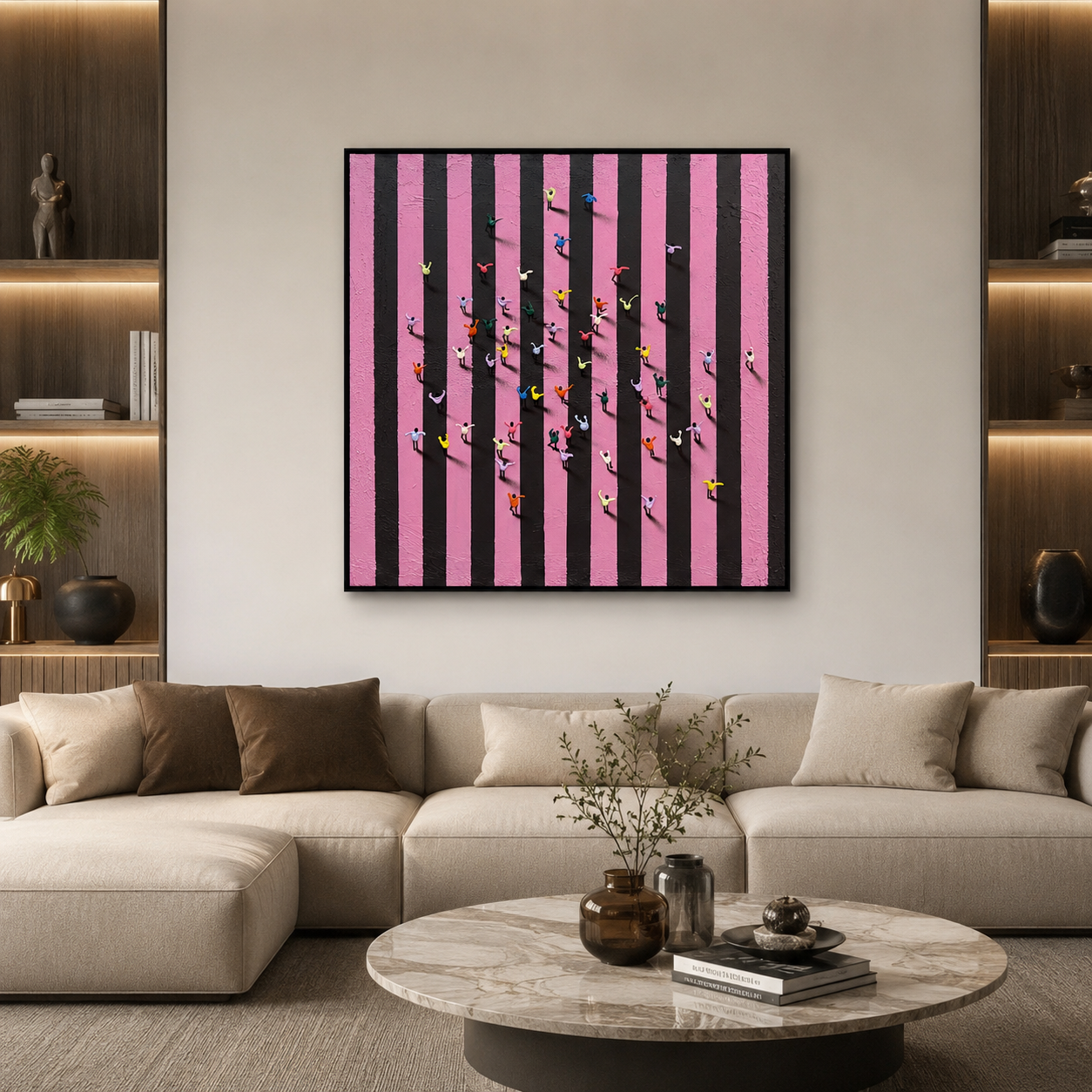 Tiny People: Black-Pink Vertical Gathering