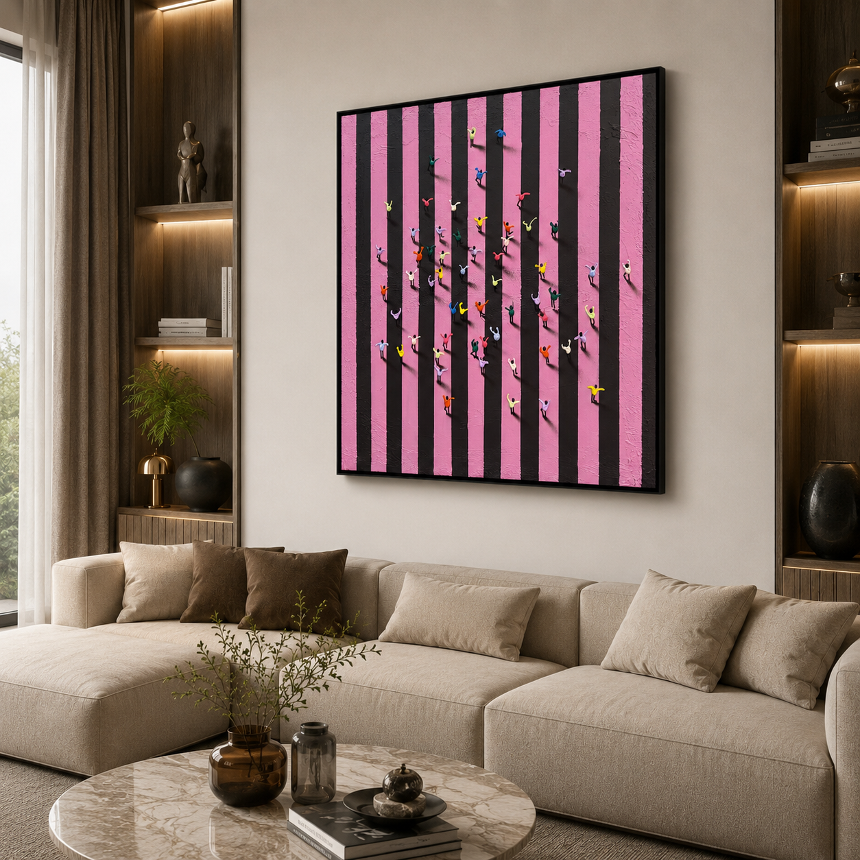 Tiny People: Black-Pink Vertical Gathering