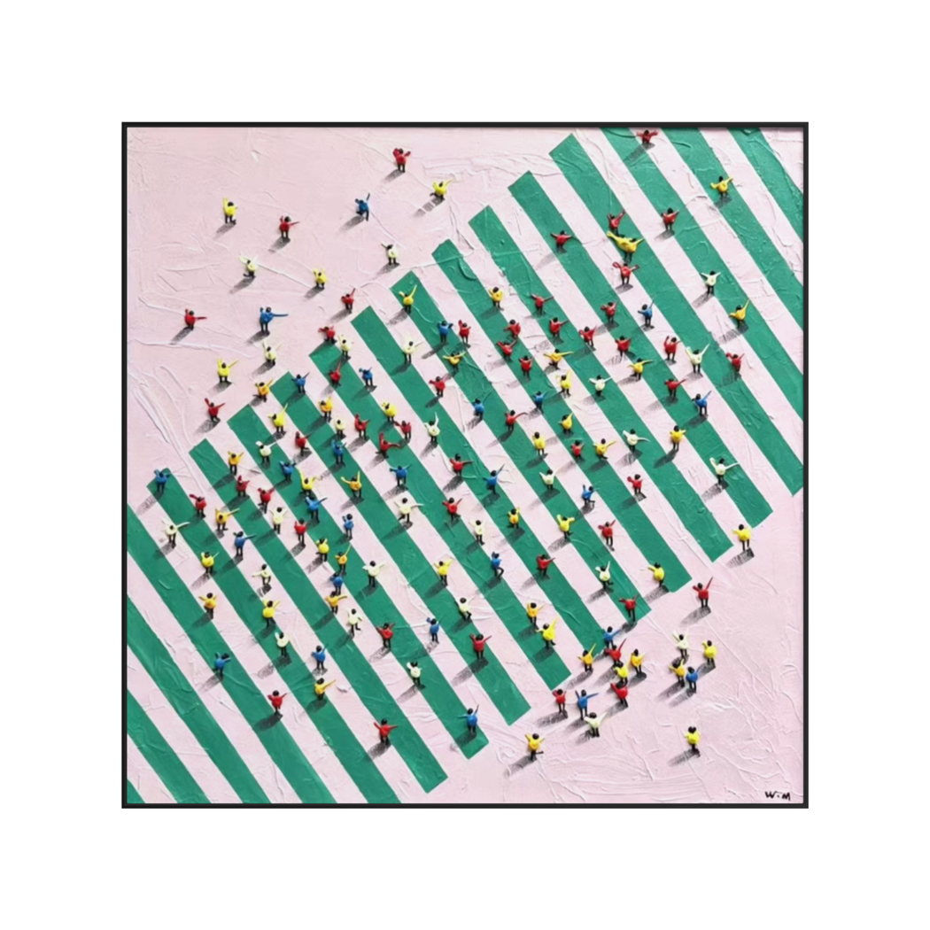 Tiny People: Pink-Green Crosswalk