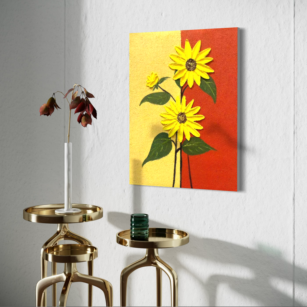 Two Sunflowers in Bloom