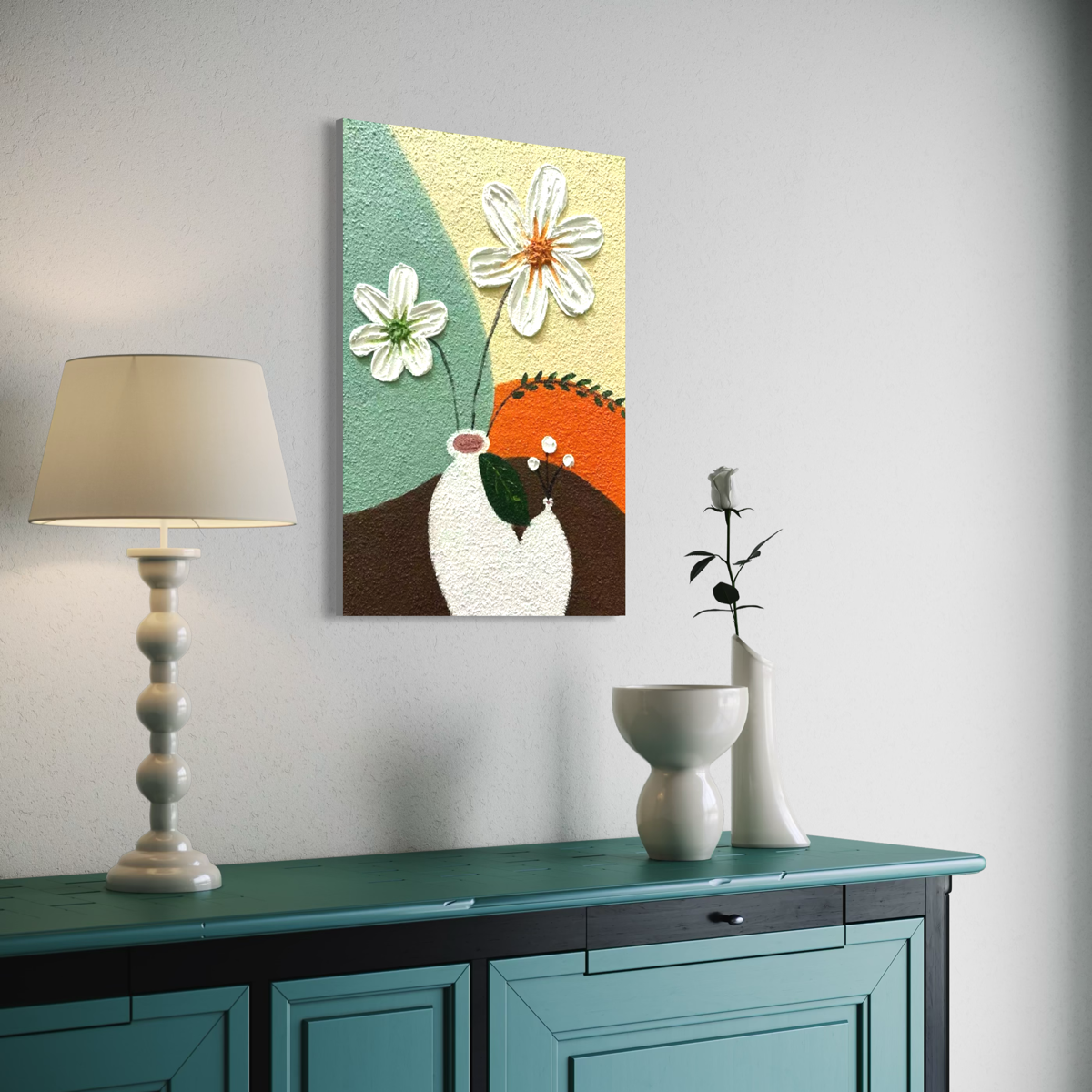 White Daisy Vase