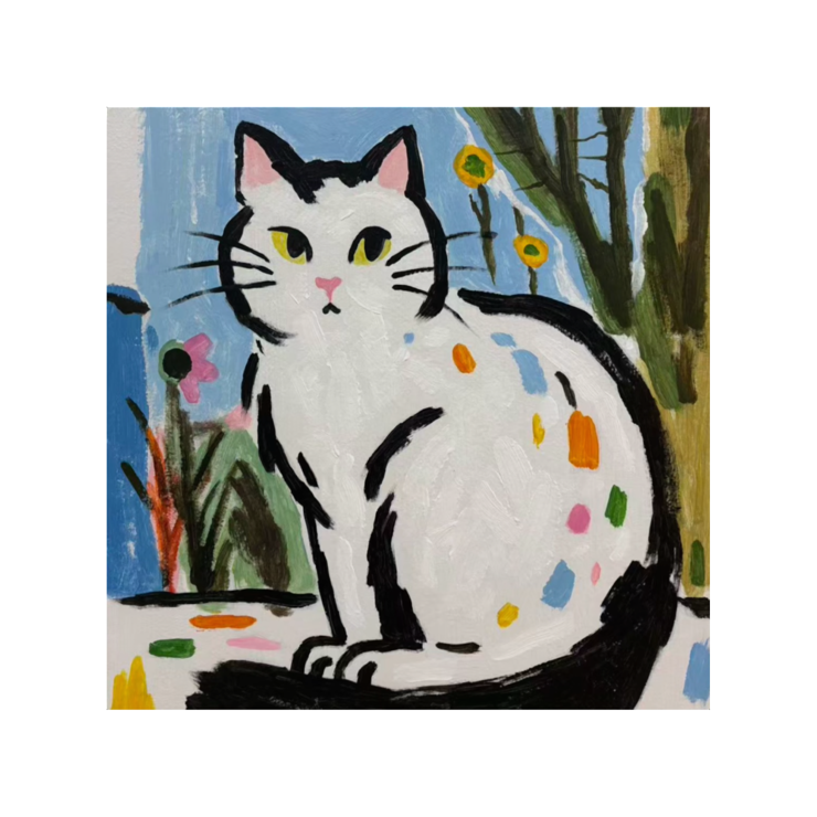 White Kitten in a Colorful World - 2
